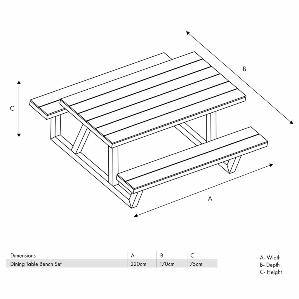 Aruba Bench Set