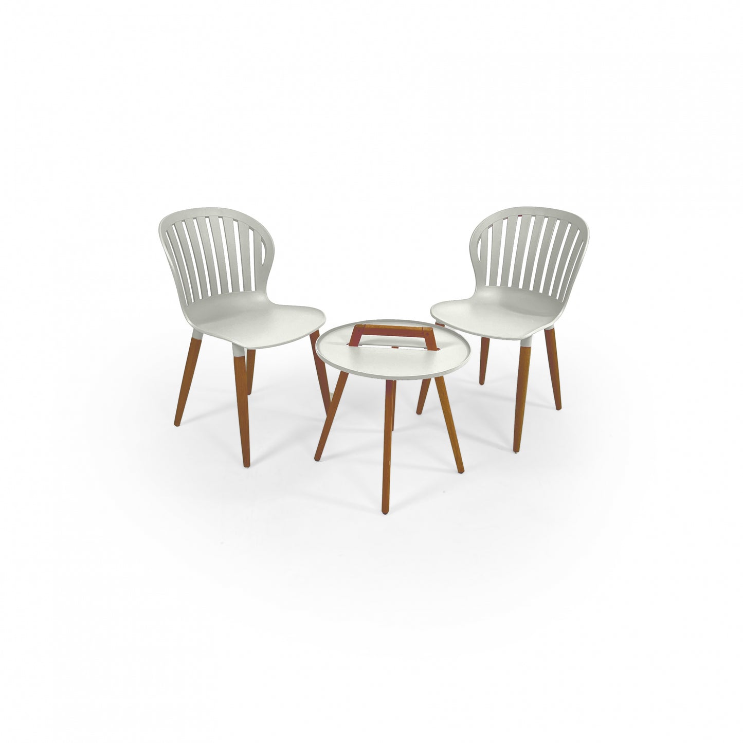 Nassau Social Plastic® Round Coffee Table Set (2 Side Chair)