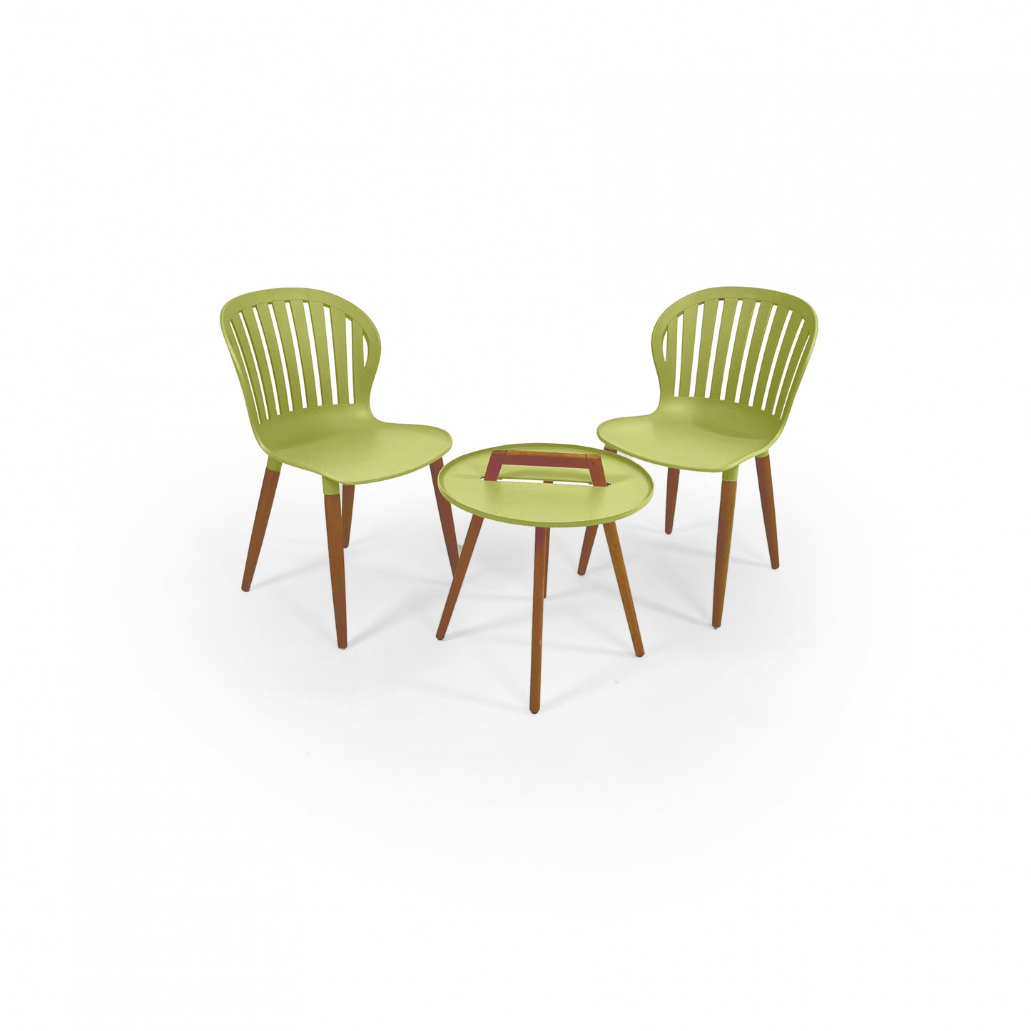 Nassau Social Plastic® Round Coffee Table Set (2 Side Chair)