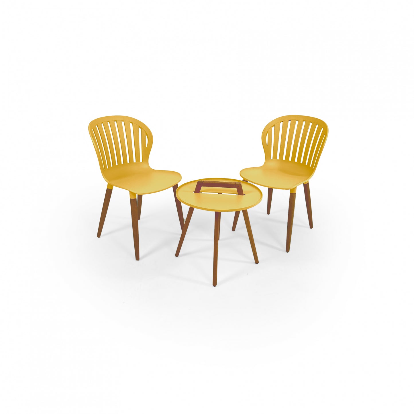 Nassau Social Plastic® Round Coffee Table Set (2 Side Chair)