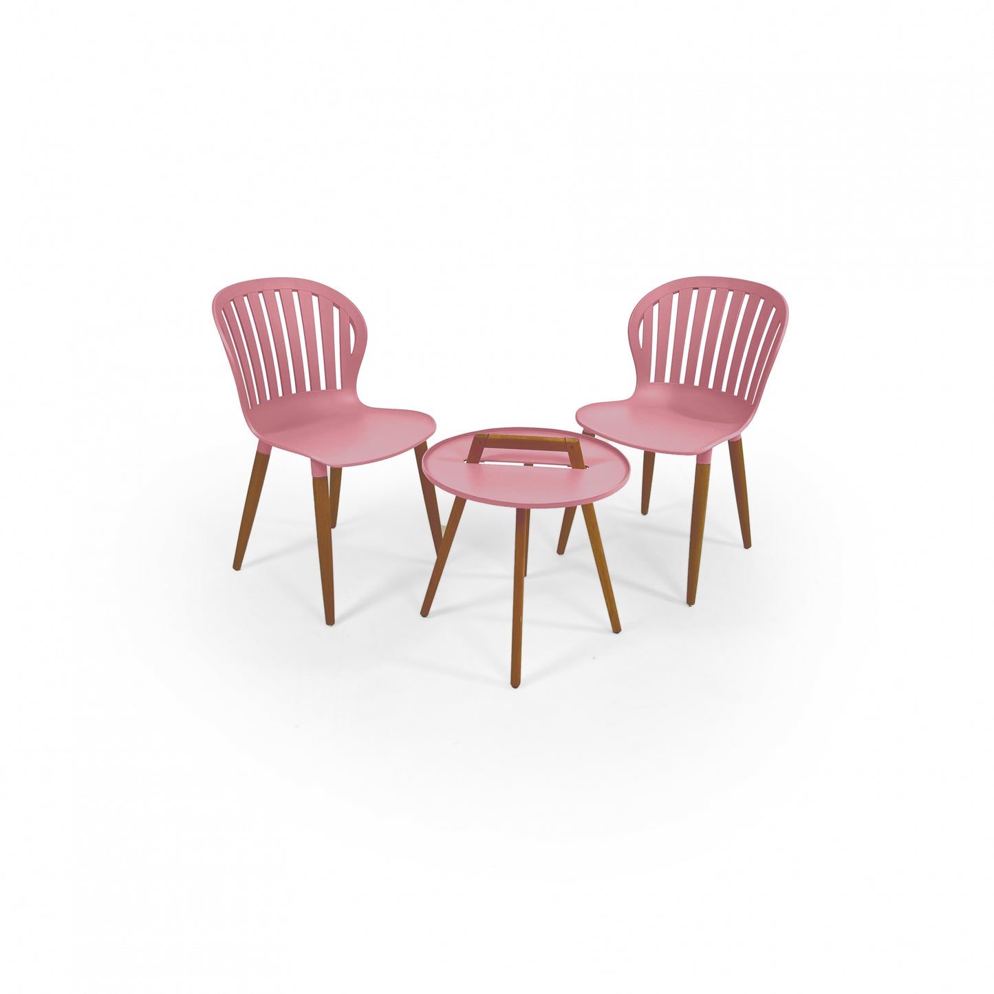 Nassau Social Plastic® Round Coffee Table Set (2 Side Chair)