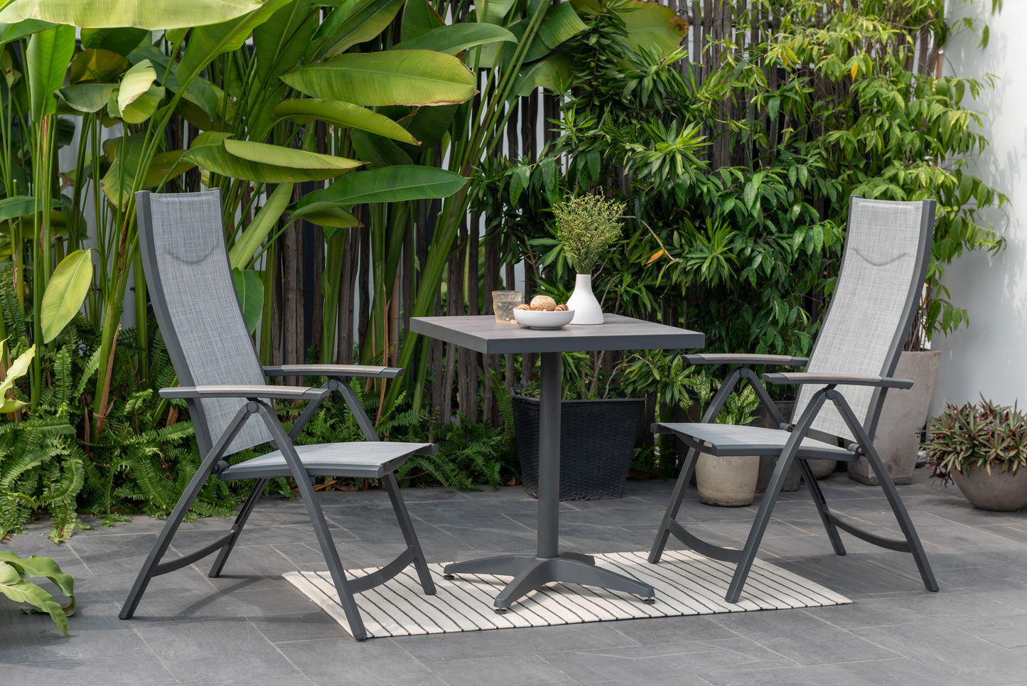Urbanite Deluxe Dark Reclining Bistro Set (2 Reclining Chair)