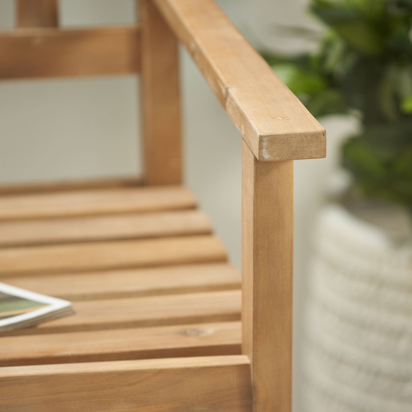 Cambridge Light Teak Outdoor 3 Seater Acacia Wood Bench