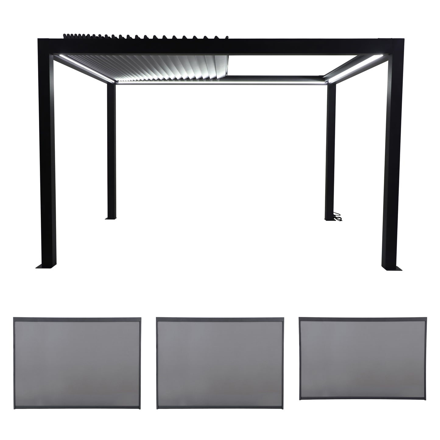 Abierto Full-Electric Pergola 3 × 4 m – Includes LED Lighting, Electric Blinds, Delivery & Installation