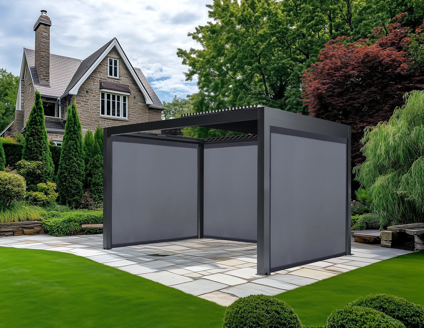 Abierto Full-Electric Pergola 3 × 4 m – Includes LED Lighting, Electric Blinds, Delivery & Installation
