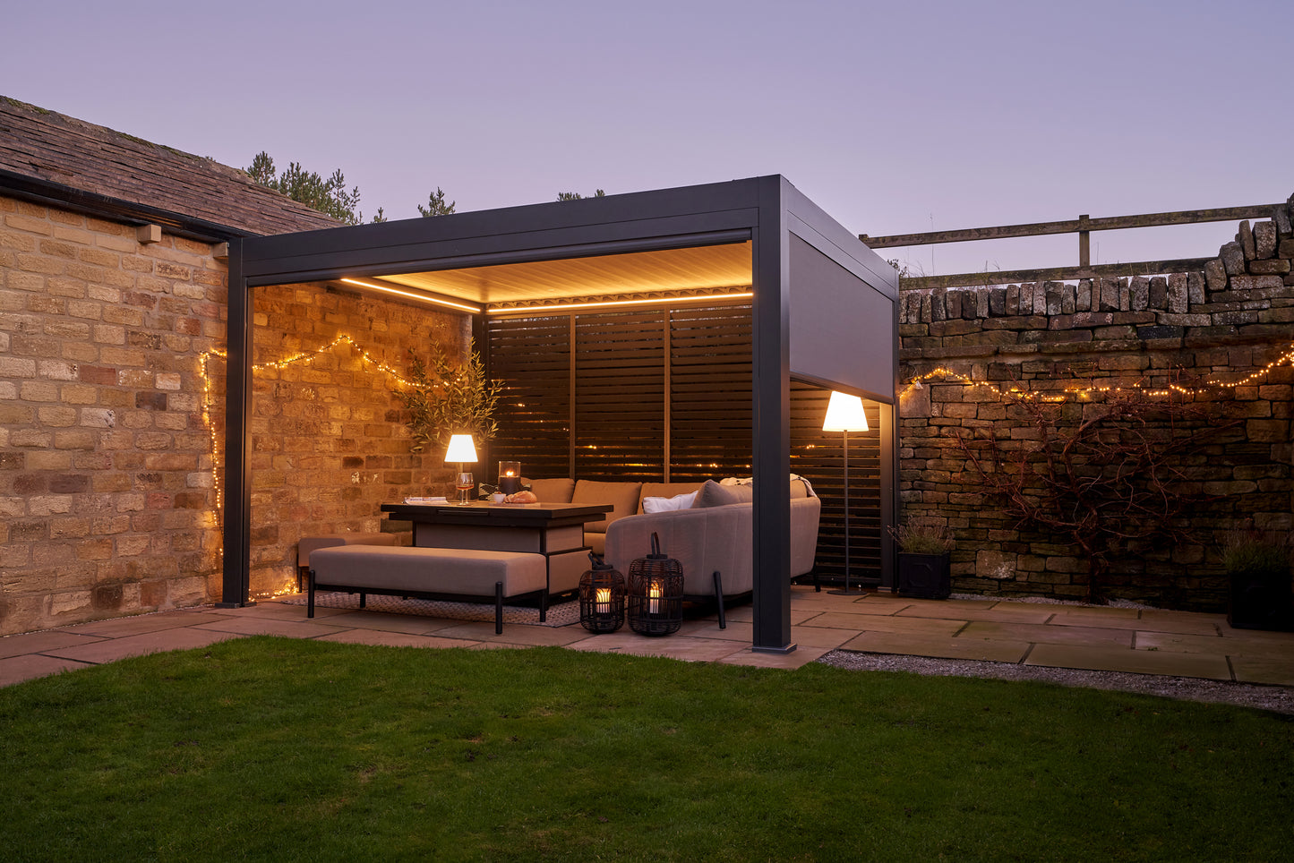 Abierto Full-Electric Pergola 3 × 4 m – Includes LED Lighting, Electric Blinds, Delivery & Installation