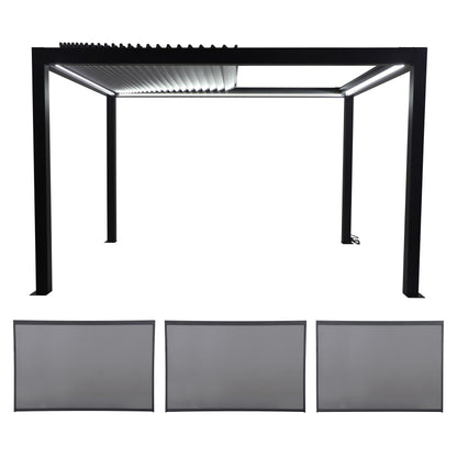 Abierto Full-Electric Pergola 3 × 4 m – Includes LED Lighting, Electric Blinds, Delivery & Installation