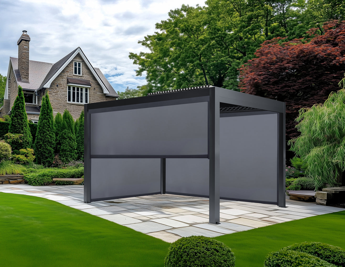 Abierto Full-Electric Pergola 3 × 4 m – Includes LED Lighting, Electric Blinds, Delivery & Installation