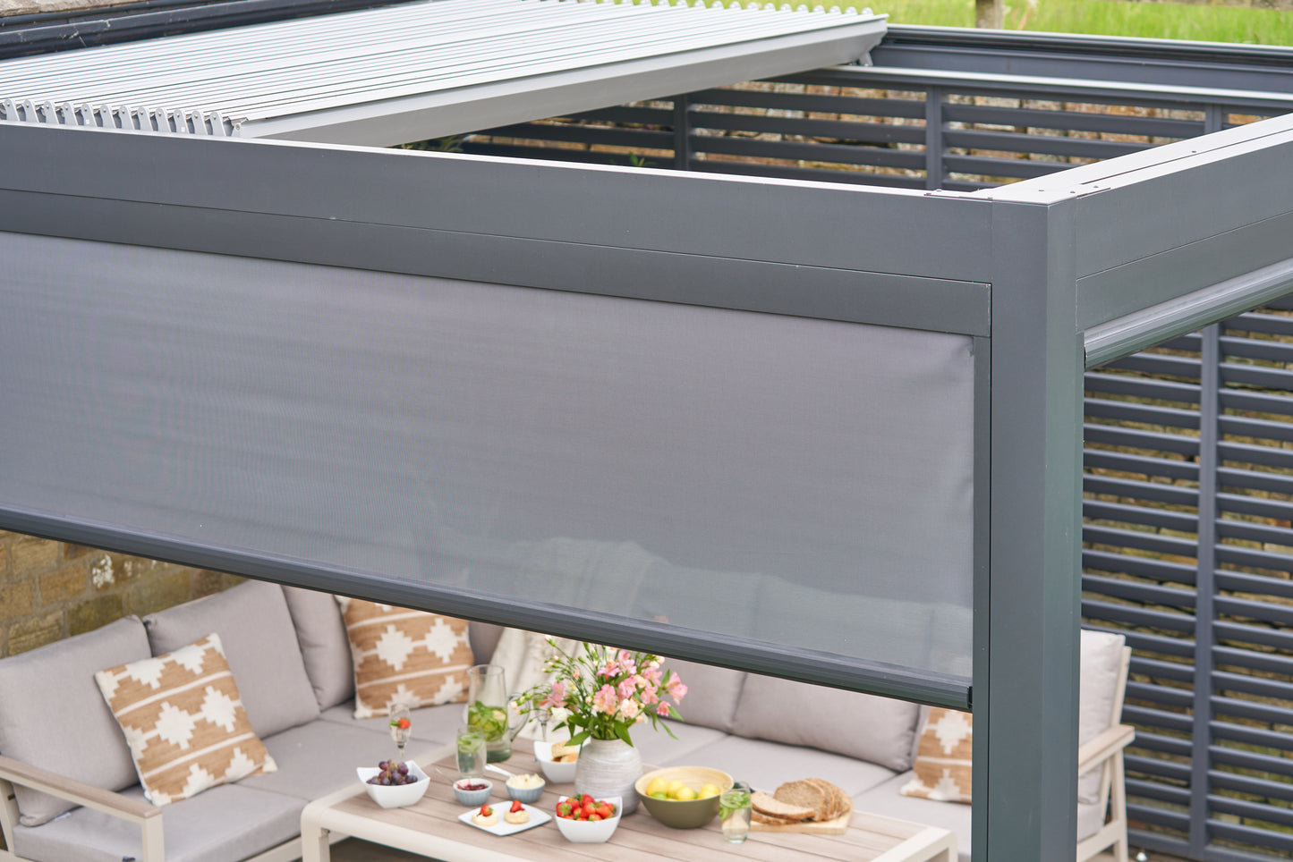 Abierto Full-Electric Pergola 3 × 4 m – Includes LED Lighting, Electric Blinds, Delivery & Installation