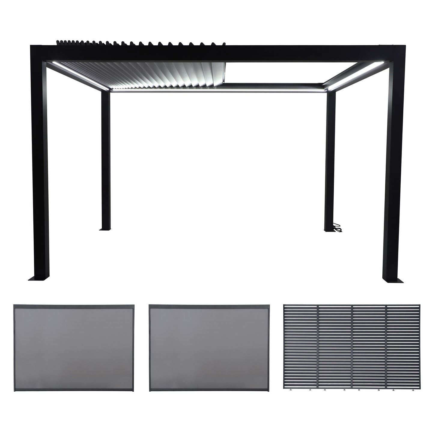 Abierto Full-Electric Pergola 3 × 4 m – Includes LED Lighting, Electric Blinds, Delivery & Installation