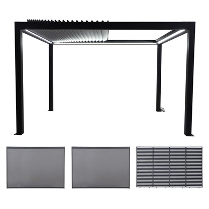Abierto Full-Electric Pergola 3 × 4 m – Includes LED Lighting, Electric Blinds, Delivery & Installation