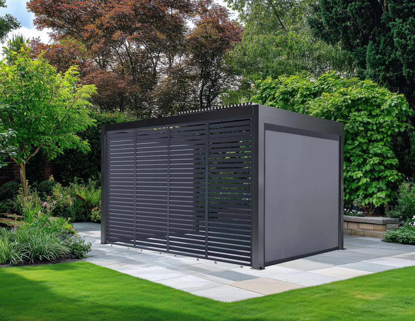 Abierto Full-Electric Pergola 3 × 4 m – Includes LED Lighting, Electric Blinds, Delivery & Installation