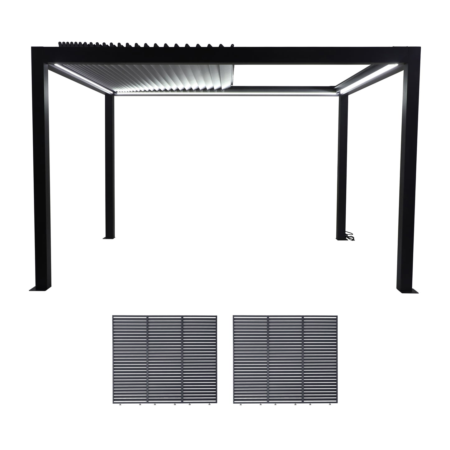 Abierto Full-Electric Pergola 3 × 4 m – Includes LED Lighting, Electric Blinds, Delivery & Installation