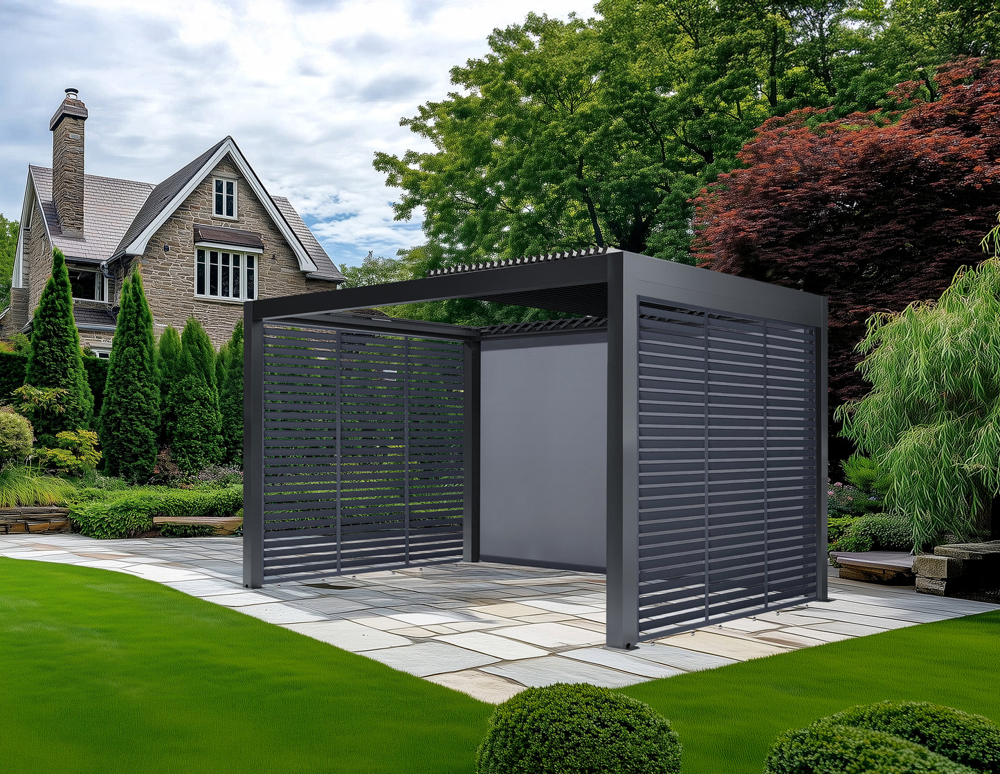 Abierto Full-Electric Pergola 3 × 4 m – Includes LED Lighting, Electric Blinds, Delivery & Installation