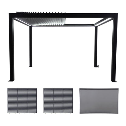 Abierto Full-Electric Pergola 3 × 4 m – Includes LED Lighting, Electric Blinds, Delivery & Installation