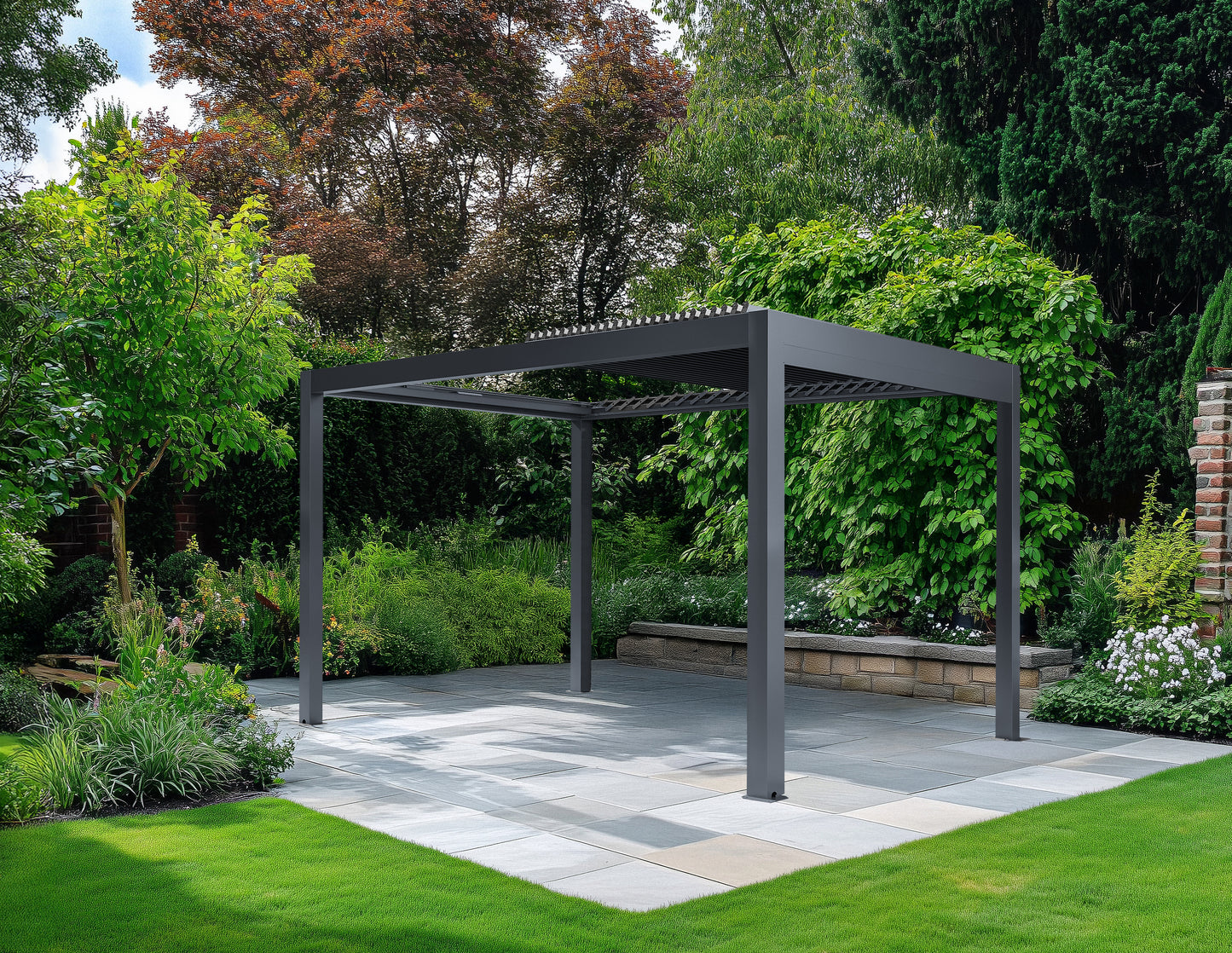 Abierto Full-Electric Pergola 3 × 4 m – Includes LED Lighting, Electric Blinds, Delivery & Installation