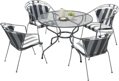 Elegance Round 4 Seat Dining Set - With Cushions
