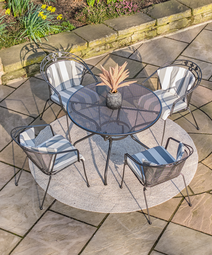 Elegance Round 4 Seat Dining Set - With Cushions