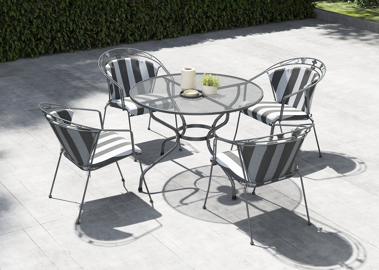 Elegance Round 4 Seat Dining Set - With Cushions
