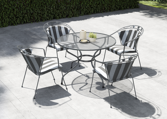 Elegance Round 4 Seat Dining Set - With Cushions