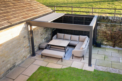 Abierto Full-Electric Pergola 3 × 4 m – Includes LED Lighting, Electric Blinds, Delivery & Installation
