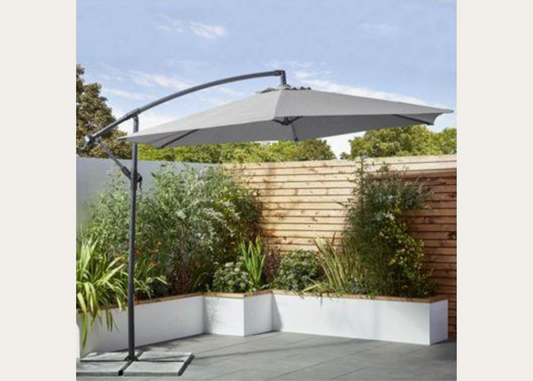 3m Cantilever parasol in grey