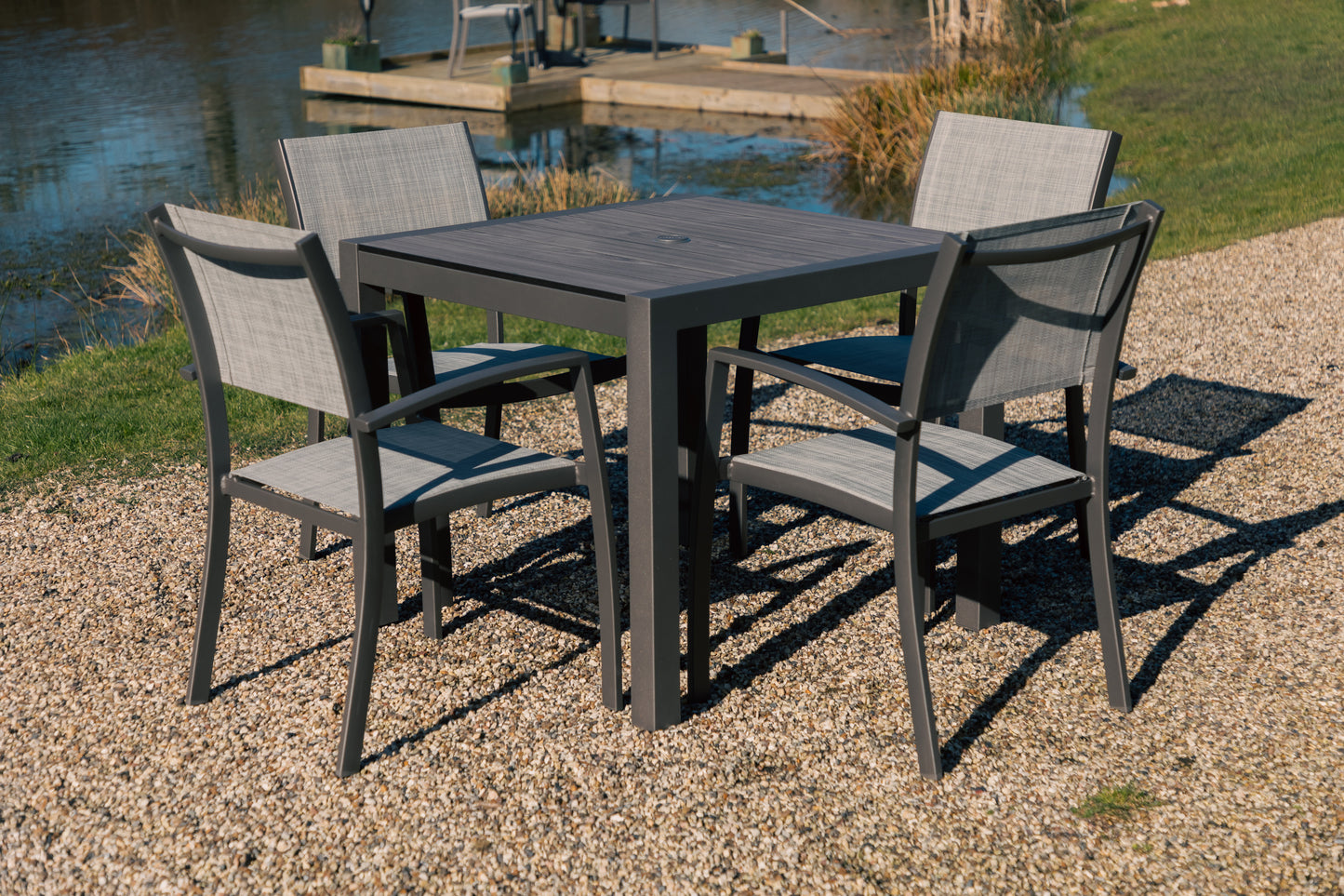 Solana Dining Set (4 Stacking Chair)