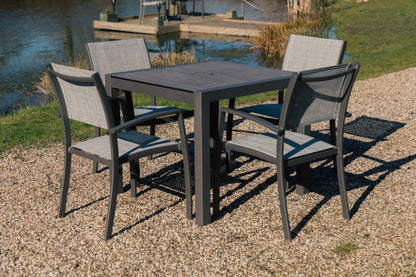 Solana Dining Set (4 Stacking Chair)