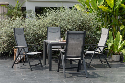 Urbanite Deluxe Dark Dining Set (4 Reclining Chair)