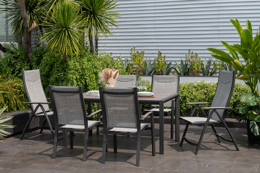 Urbanite Deluxe Dark Dining Set (6 Mixed Chair)