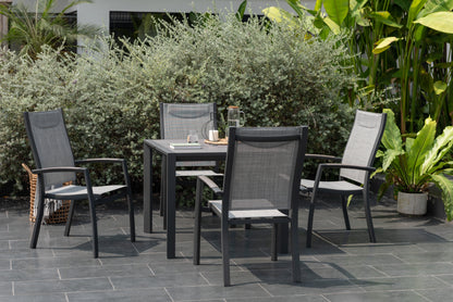 Urbanite Deluxe Dark Dining Set (4 Stacking Chair)