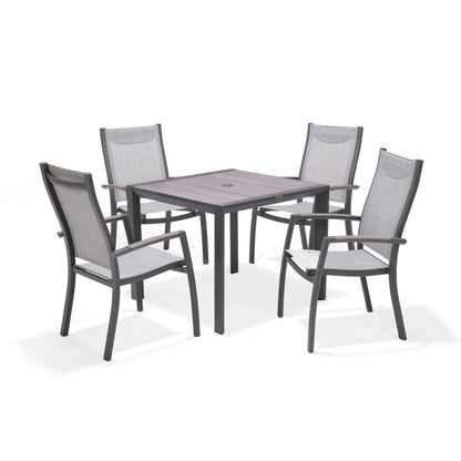 Urbanite Deluxe Dark Dining Set (4 Stacking Chair)