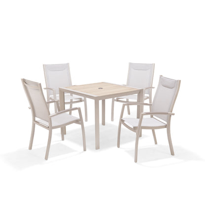 Urbanite Deluxe Light Dining Set (4 Stacking Chair)