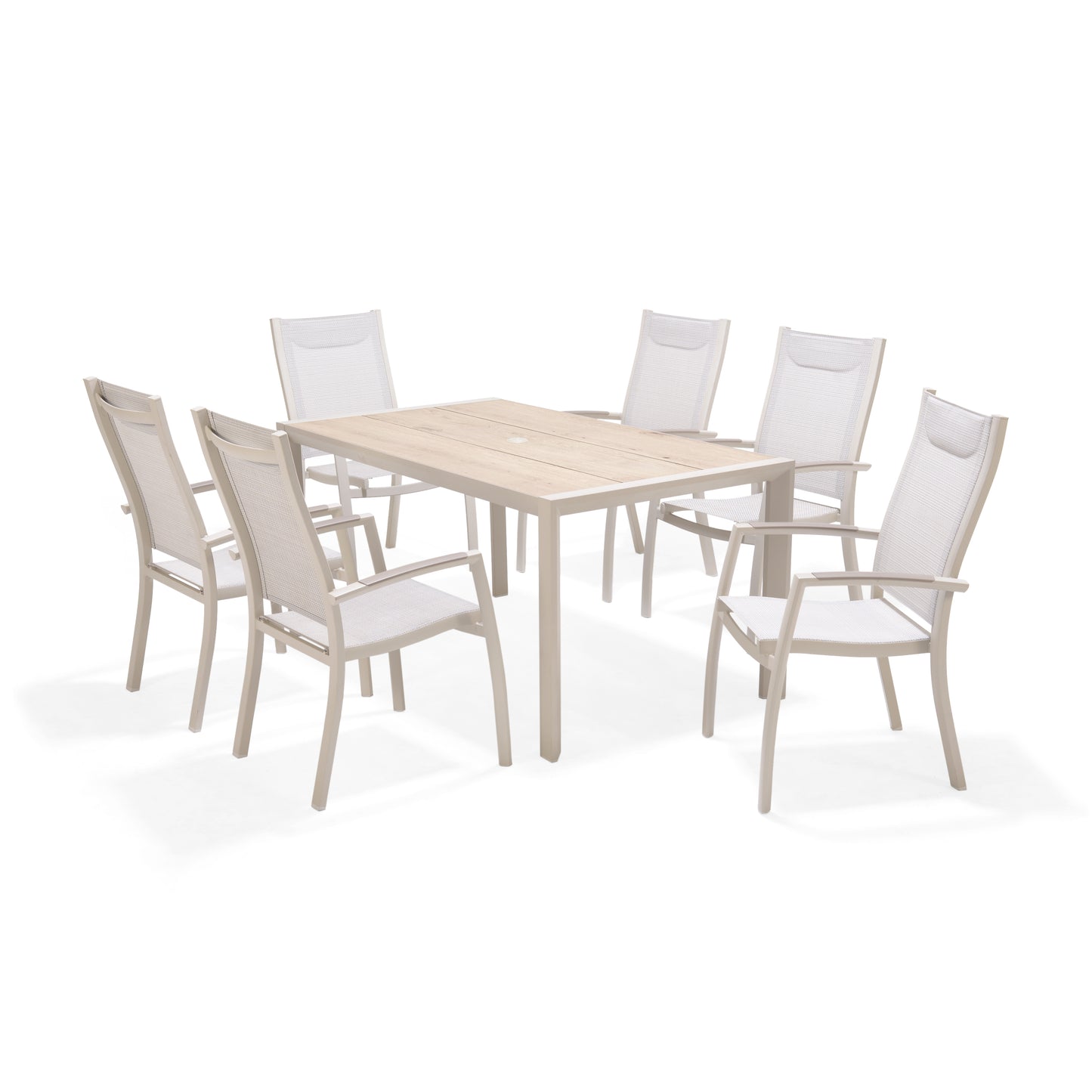 Urbanite Deluxe Light Dining Set (6 Stacking Chair)